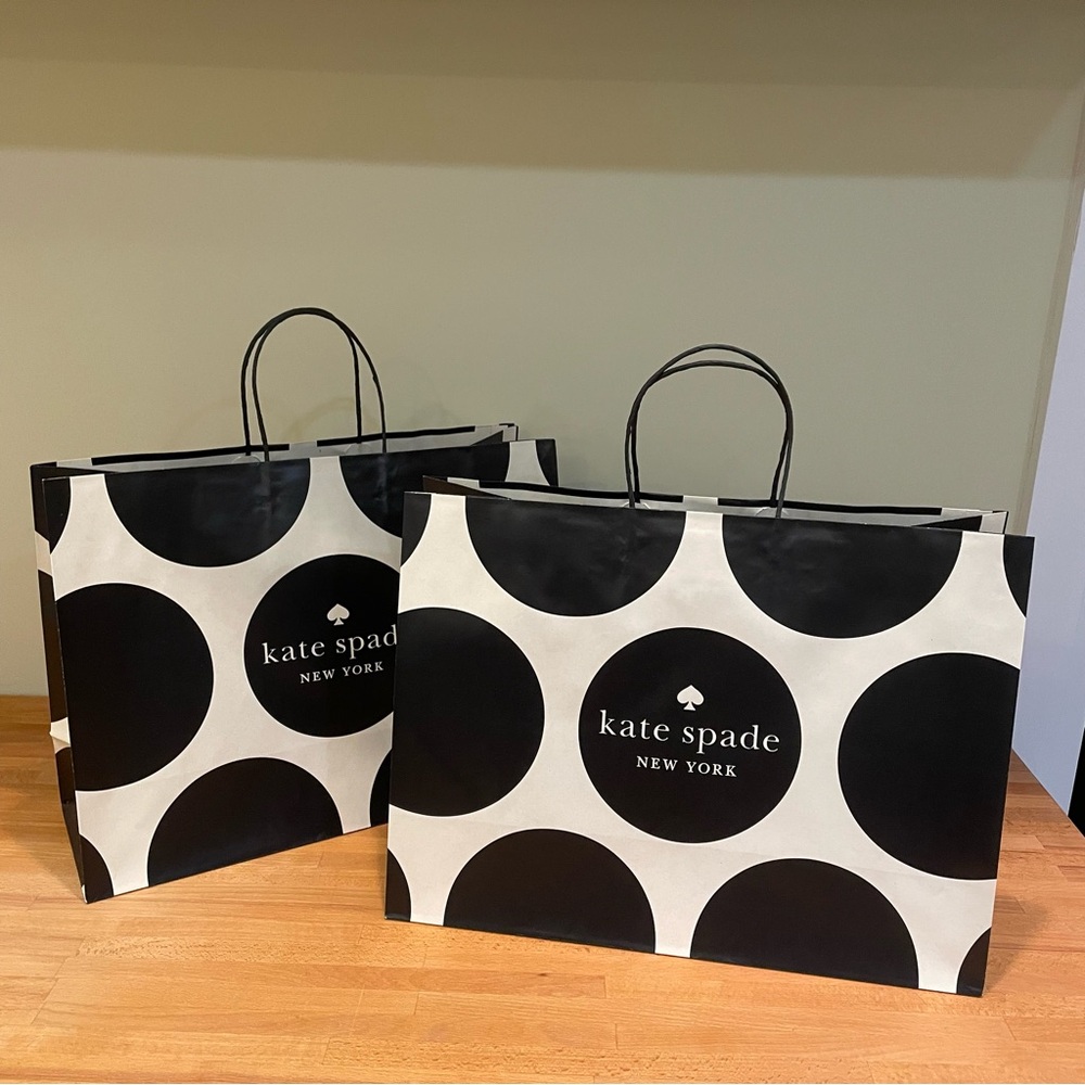 kate spade Black & White Polka Dot Gift/Shopping Bags